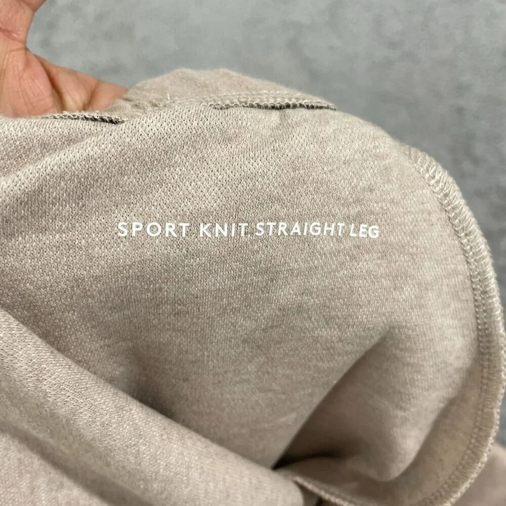 NWOT Lands' End Men's L Sport Knit Straight Leg Pants Beige Cotton Blend